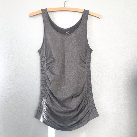 Isabel Maternity Ruched Sides Tank Top Grey S/M - Picture 7 of 7